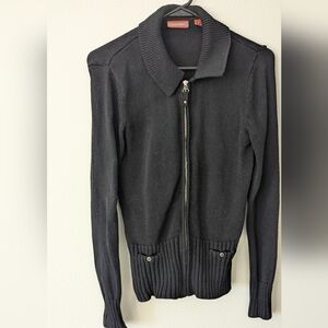 Nordstrom Black Zip-Up Sweater